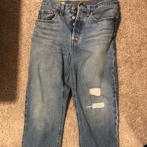 Levi’s wedgie jeans, button fly, high-rise, never worn but no tags